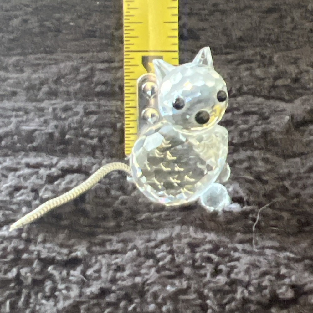 Swarovski Crystal Cat Kitty Charm Figurine Flowing Wire Tail RETIRED - Picture 10 of 11